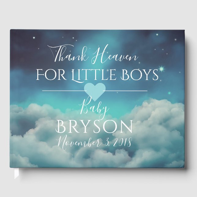 Libro De Visitas Gracias al cielo por los niños pequeños| Nubes y c (Anverso)