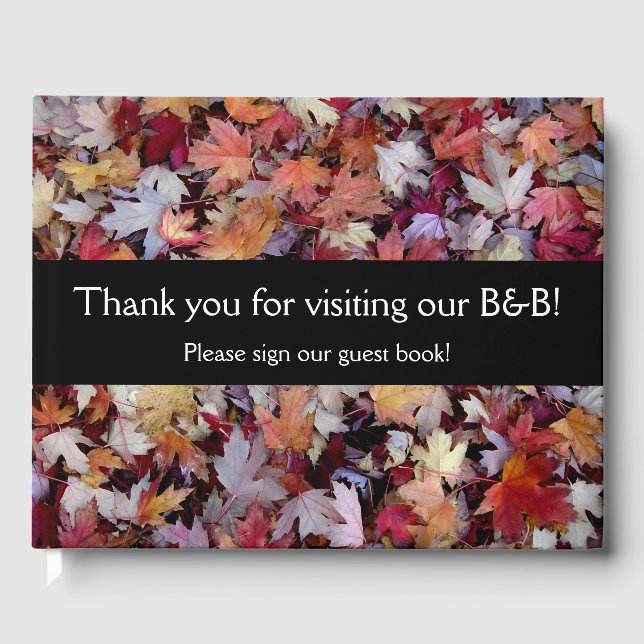 Libro De Visitas "¡Gracias por visitar nuestro B&B!" + Hojas de oto (Anverso)