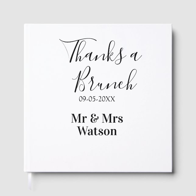 Libro De Visitas Gracias un brunch post boda nombre fecha simple  (Anverso)