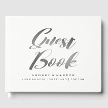 Gradiente Gris plateado simple Boda personalizado