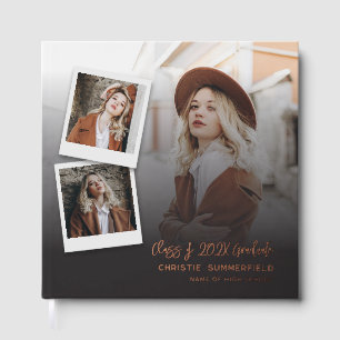 Libro De Visitas Graduación 2025 Collage de fotos Script Rosa Gold