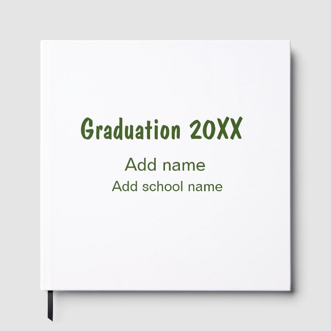 Libro De Visitas Graduación 20XX añadir nombre de año escuela verde (Anverso)