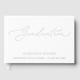 Libro De Visitas Graduación de Fiesta personalizado White High Scho