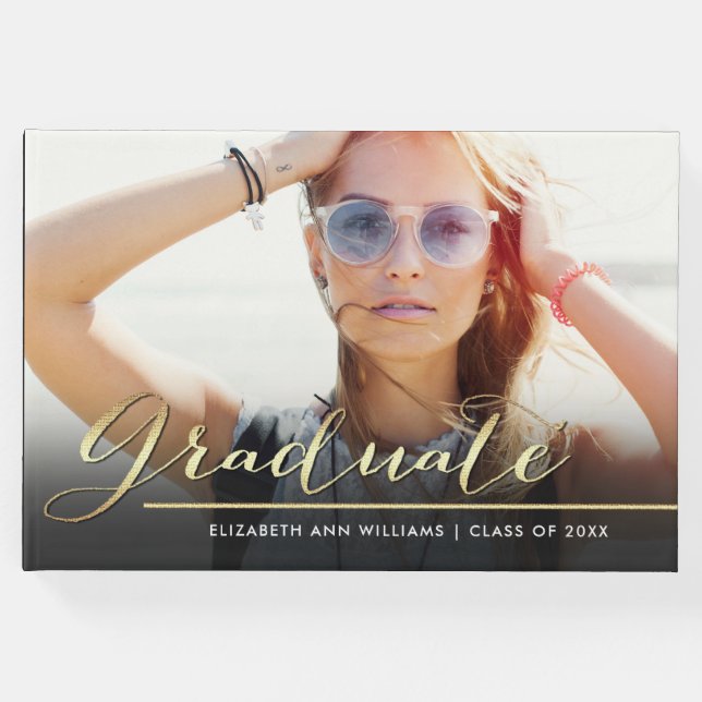 Libro De Visitas Graduación de fotografía personalizado (Anverso)