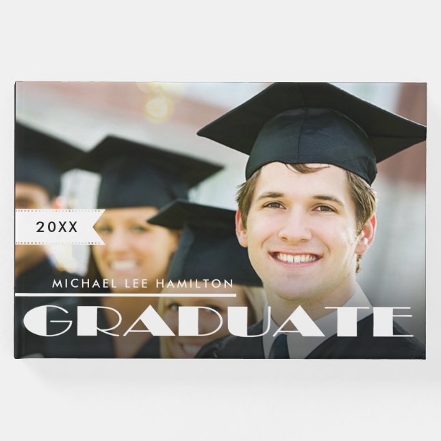 Libro De Visitas Graduación de fotografía personalizado (Anverso)
