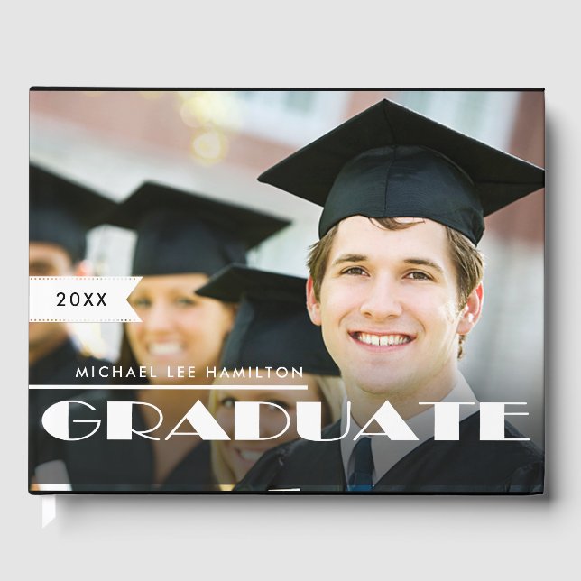 Libro De Visitas Graduación de fotografía personalizado (Anverso)