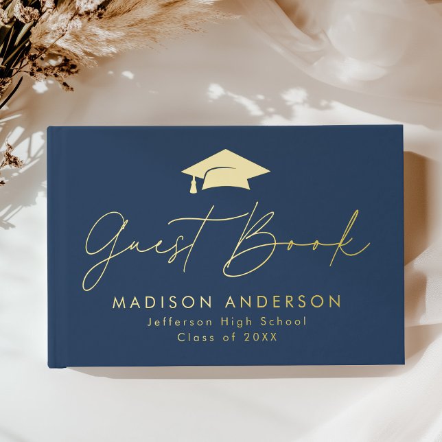 Libro De Visitas Graduación de fotos de la Marina de Script Moderno (Subido por el creador)