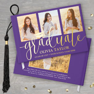 Libro De Visitas Graduación de fotos delanteras y traseras Purple K