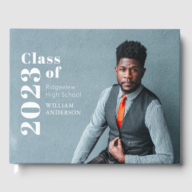 Libro De Visitas Graduación de fotos en negrita simple (Anverso)