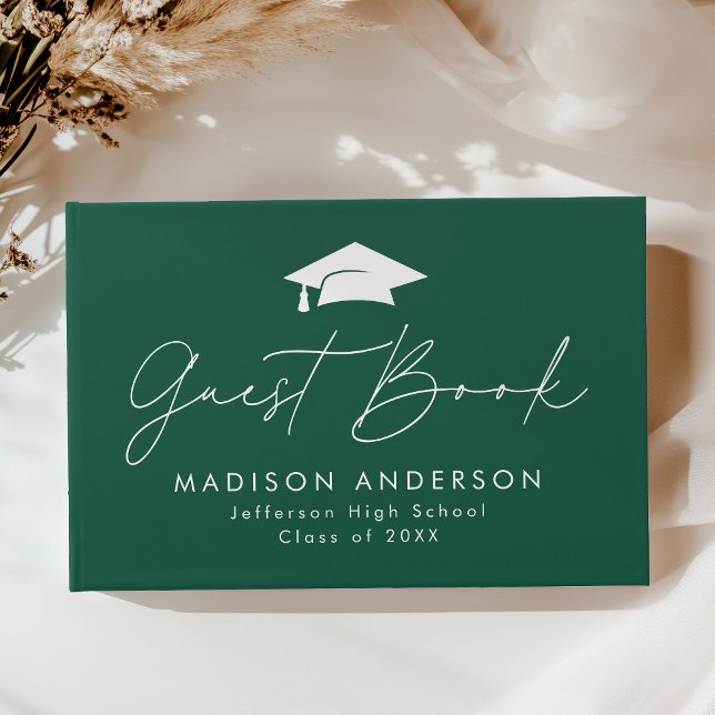 Libro De Visitas Graduación de la foto verde con guión moderno (Subido por el creador)