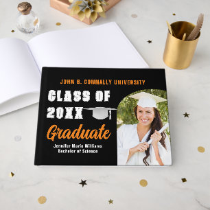 Libro De Visitas Graduación de naranja Personalizado de fotografía