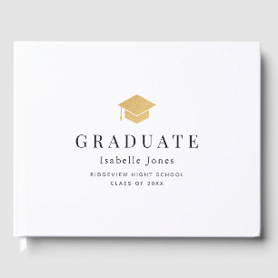Libro De Visitas Graduación en blanco Minimalista del gol de gradua