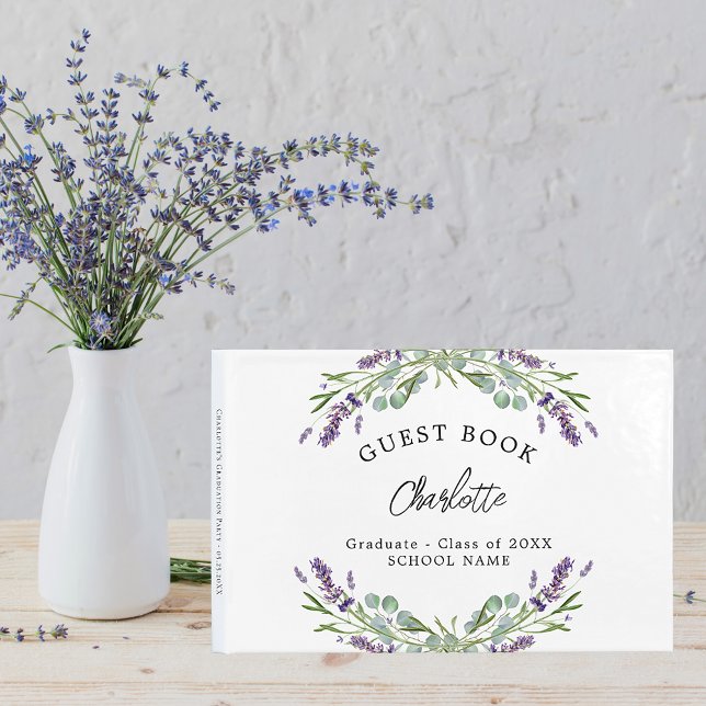 Libro De Visitas Graduación lavender violet florals eucalipto (Subido por el creador)