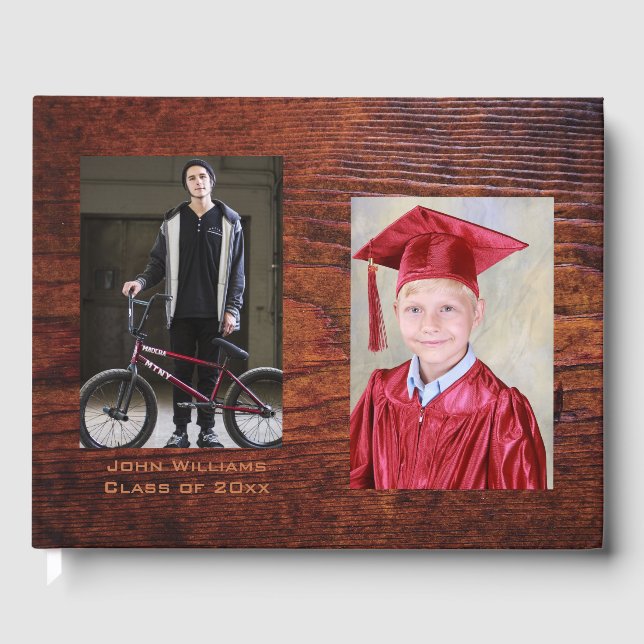 Libro De Visitas Graduación Marco de foto de madera de época antigu (Anverso)