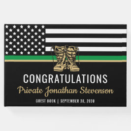 Libro De Visitas Graduación militar de la delgada bandera de la lín