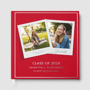 Libro De Visitas Graduación Relieve metalizado plateado de Fiesta G