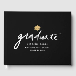 Libro De Visitas Graduación simple manuscrita en negro