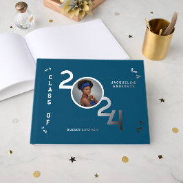 Libro De Visitas Graduado de fotografía de clase superior de plata 