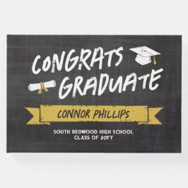 Libro De Visitas Graduado del Black Yellow Guay Chalk Felicitacione