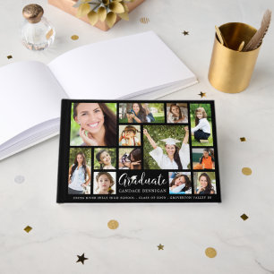 Libro De Visitas GRADUATE 13 Color Personalizado de guión de Collag