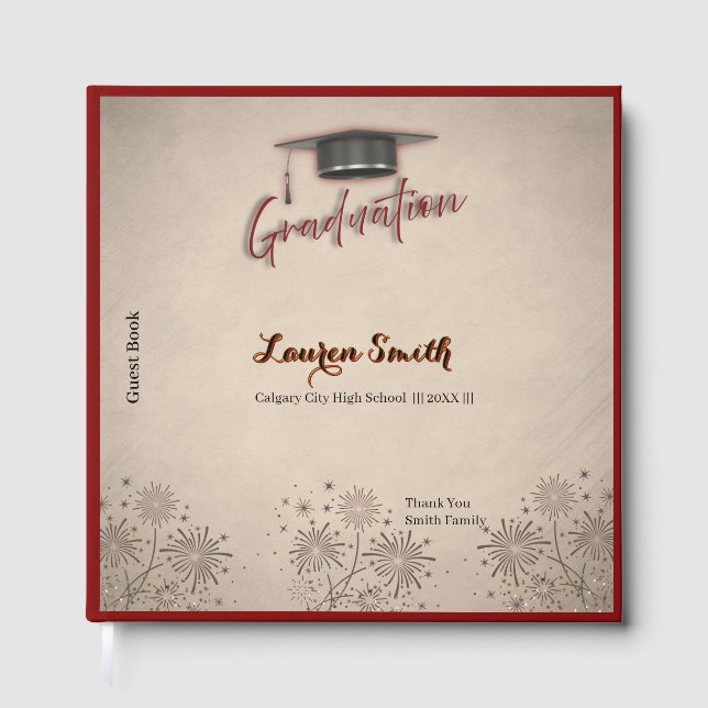 Libro De Visitas Graduation Guest Book Modern Keepsake (Anverso)