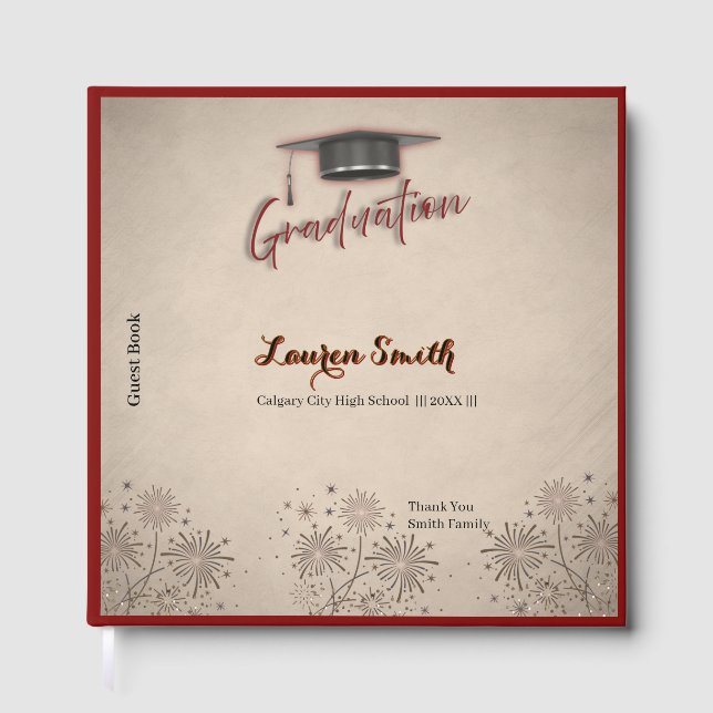 Libro De Visitas Graduation Guest Book Modern Keepsake  (Anverso)