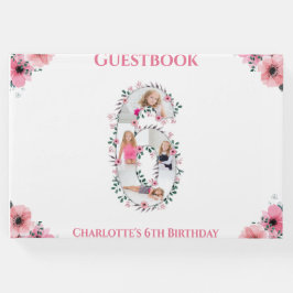 Libro De Visitas Gran 6.ª Collage de fotos de cumpleaños, chica bla