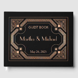 Libro De Visitas Gran Gatsby Art Deco Luz de cobre Metalizado G
