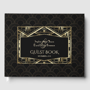 Libro De Visitas Gran Gatsby de oro Art Deco Style Boda