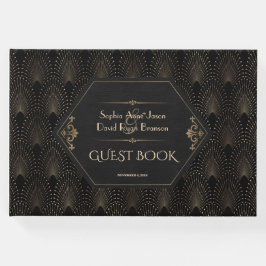Libro De Visitas Gran Gatsby de oro negro real Boda Art Deco