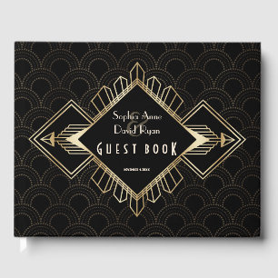 Libro De Visitas Gran Gatsby negro de oro de los años 20