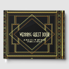 Libro De Visitas grandes gatsby de color negro y oro