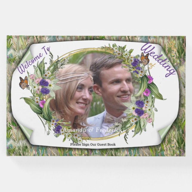 Libro De Visitas Grasas y flores de primavera ecológicas silvestres (Anverso)