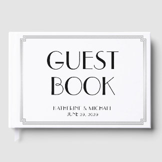 Libro De Visitas Great Gatsby Art Deco Silver Wedding Guest Book