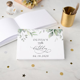 Libro De Visitas Greenery, Eucalyptus Leaves, Boho, Birthday