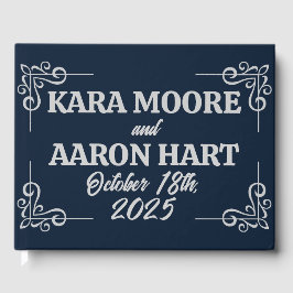 Libro De Visitas Gris en Boda de pizarra azul eduardiano