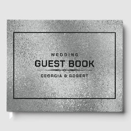 Libro De Visitas Gris plateado Sensación de textura iridiscente