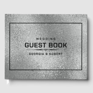 Libro De Visitas Gris plateado Sensación de textura iridiscente