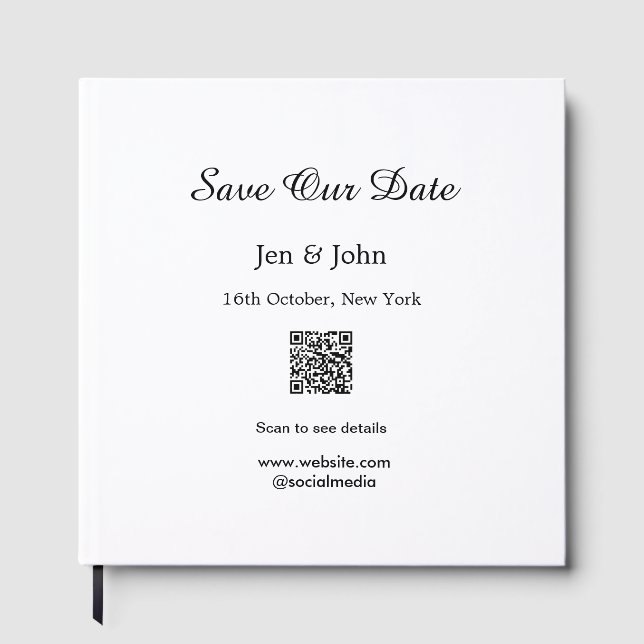 Libro De Visitas Guarda nuestra fecha Escanea QR para detalles nomb (Anverso)
