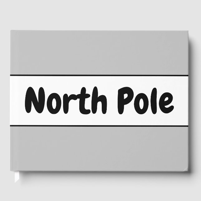 Libro De Visitas Guay Fun Winter Gray White Stripes "North Pole" (Anverso)