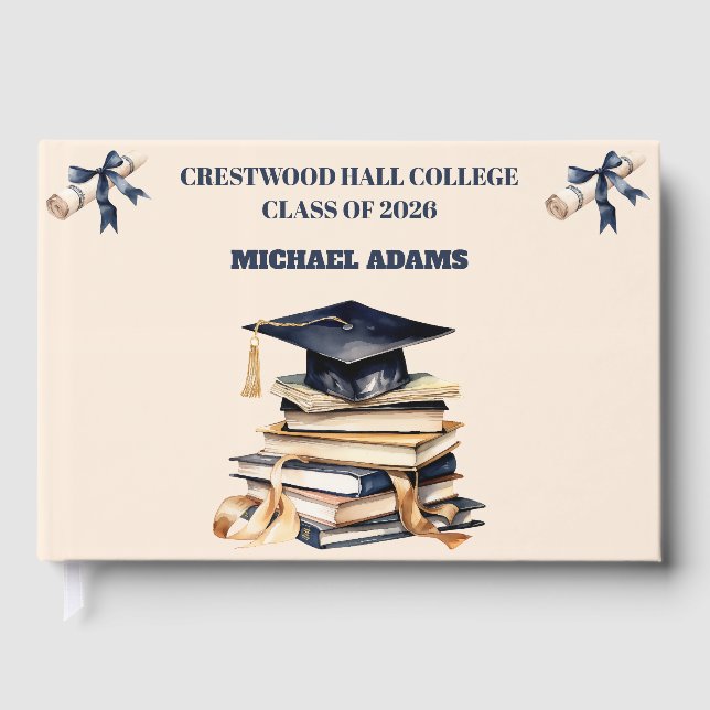 Libro De Visitas Guest Book-Custom Name & Class Year Keepsake (Anverso)