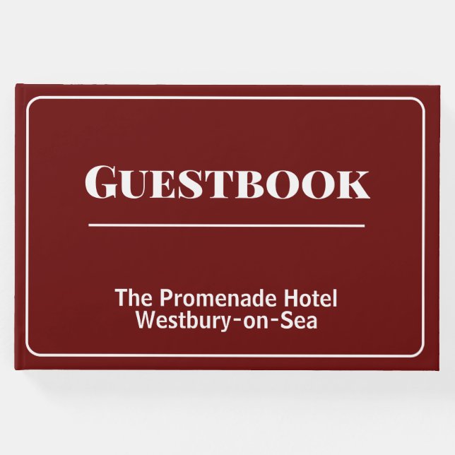 Libro De Visitas Guest House o Hotel Guestbook (Anverso)