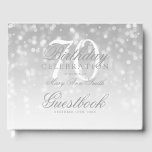 Libro De Visitas Guestbook 70th Birthday Silver Bokeh Sparkle Light<br><div class="desc">Elegante libro de cumpleaños número 70 con luces de destello de bokeh plateado</div>