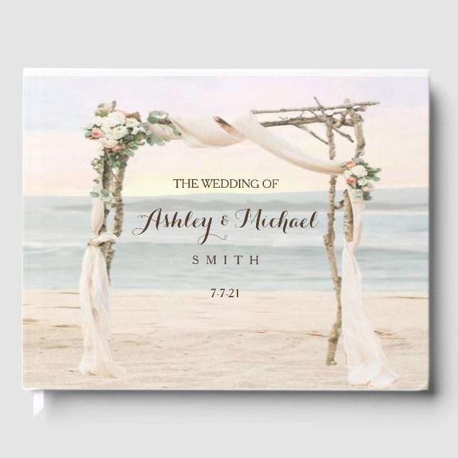 Libro De Visitas Guestbook Beach Arbor Sunset (Anverso)