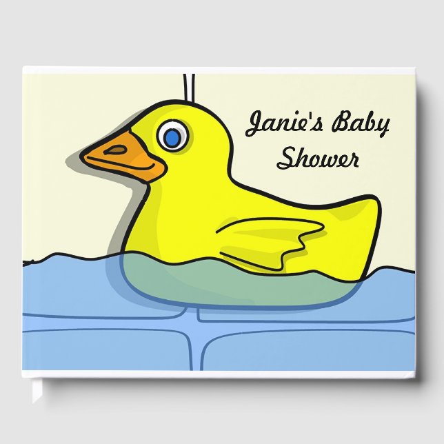 Libro De Visitas Guestbook de Baby Shower Rubber Ducky (Anverso)