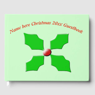 Libro De Visitas Guestbook de Feliz Navidad Holly