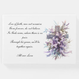 Libro De Visitas Guestbook Funeral Cruz Floral