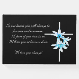 Libro De Visitas Guestbook Funeral Cruz Floral