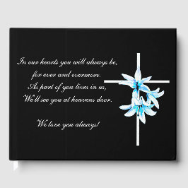 Libro De Visitas Guestbook Funeral Cruz Floral