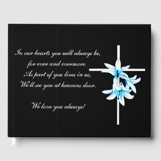 Libro De Visitas Guestbook Funeral Cruz Floral